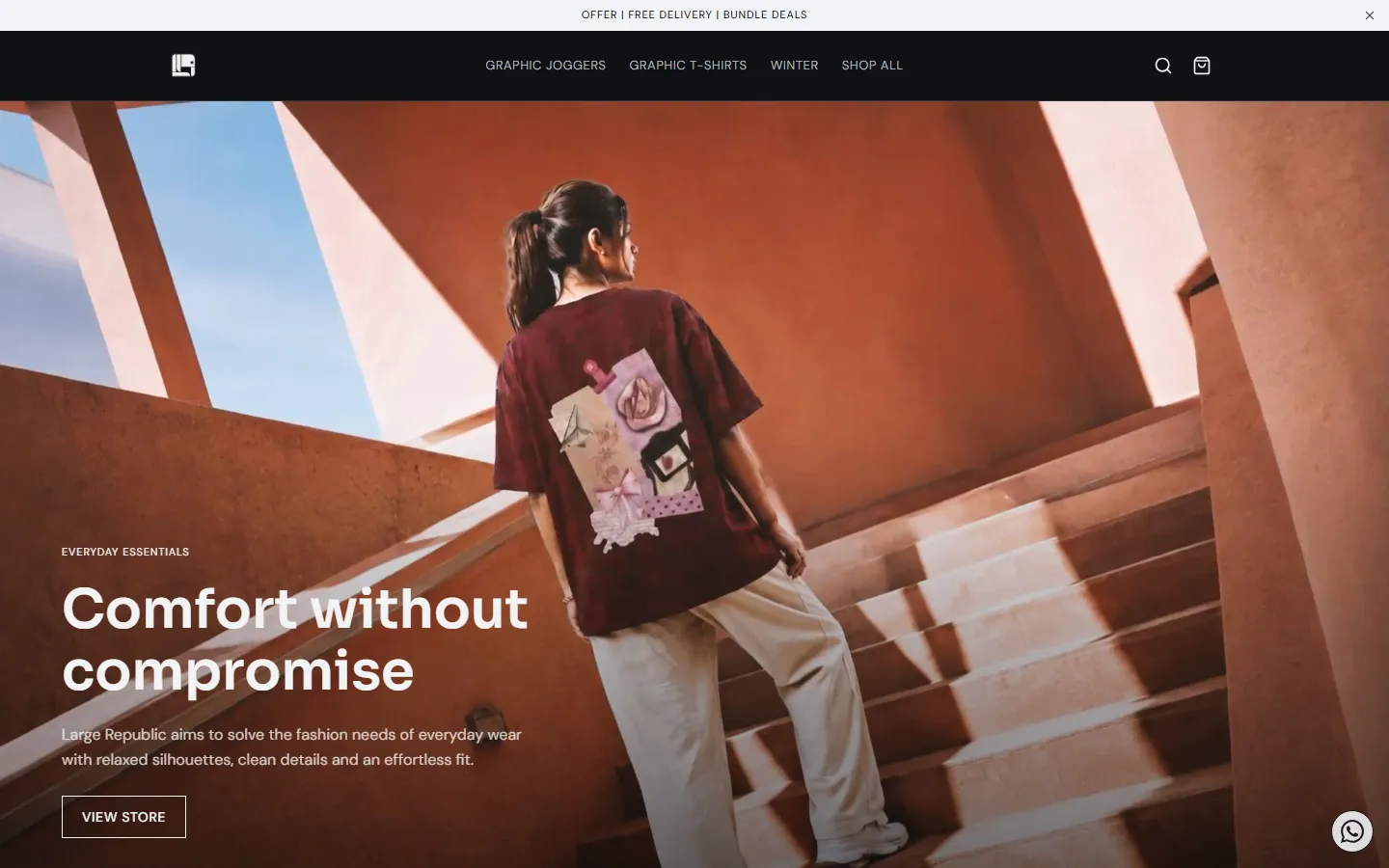 Large Republic live storefront homepage